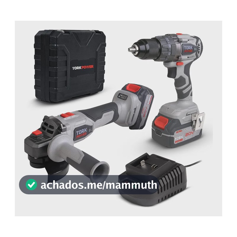 Kit Esmerilhadeira Furadeira Bateria Motor Brushless Tork