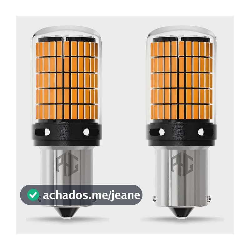 Par Led Seta Pisca 1 Polo 150° Py21w Ultra Forte 7.200lm 44w Py21w Preto Laranja