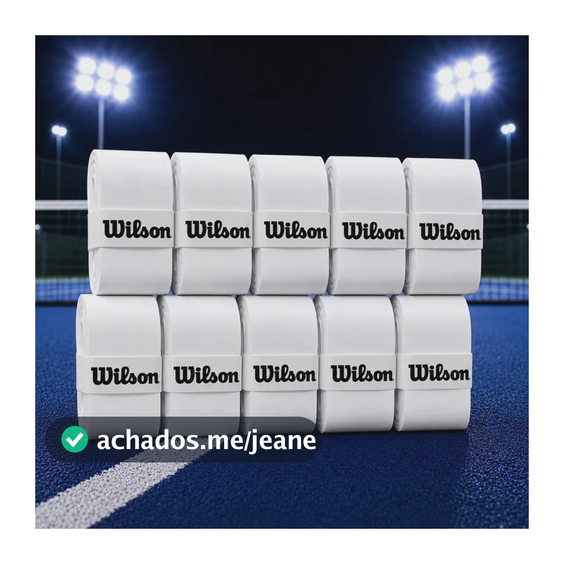 Kit 10 Overgrip Profile Wilson Para Beach Tennis Padel Pickleball Cor 10 Branco Liso Cabo Tape Fita