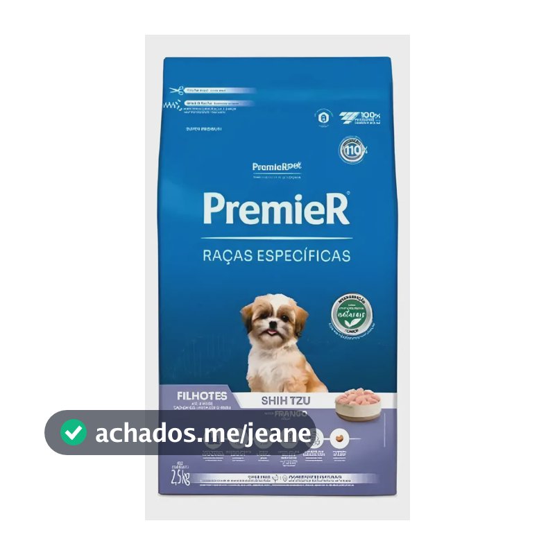 Ração Premier Shih Tzu Filhotes Frango Raça Específica 2,5kg