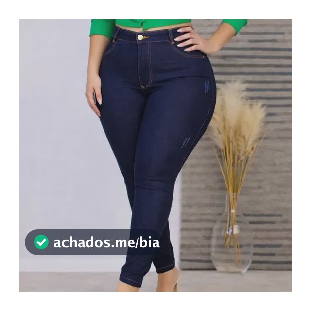 Calça Jeans Plus Size Cintura Alta Elastano Lycra Modeladora