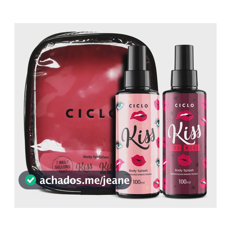 kit Ciclo Body Splash Femino Kiss + Kiss You More - 100ml cada