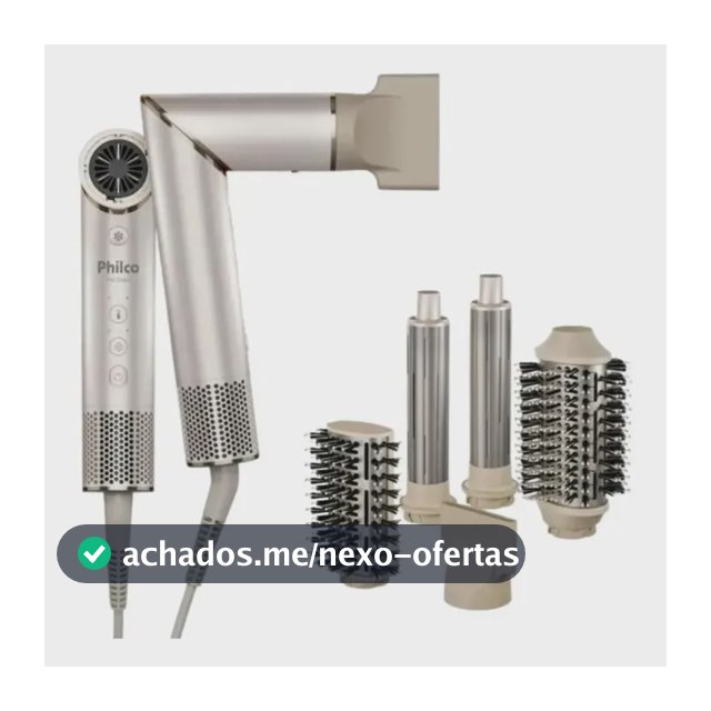 Secador De Cabelos Philco PSC3500 4 Em 1 dobrável Motor BLDC Prateado