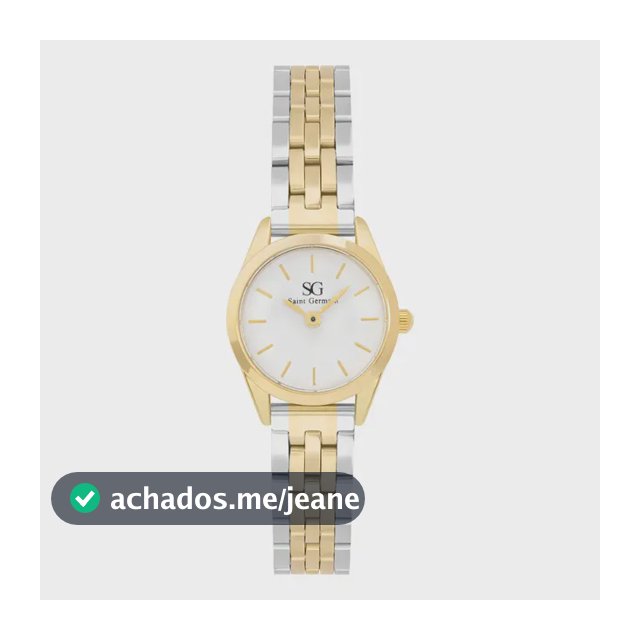 Relógio Feminino Dourado e Prata Mini Belle Bicolor Gold 24mm Fundo Branco