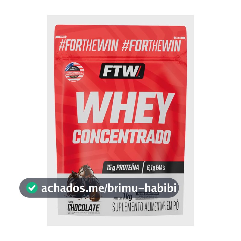 Whey Protein Concentrado 1kg Sabor Chocolate - Ftw
