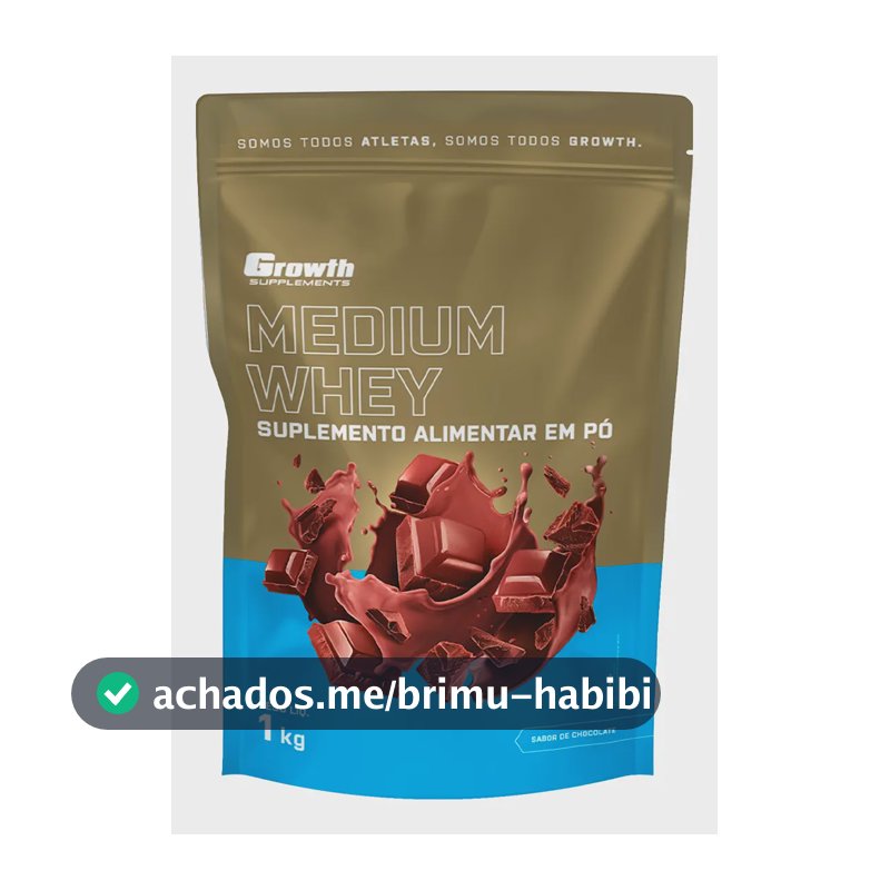 Whey Protein Medium 1kg Growth Supplementos - Chocolate