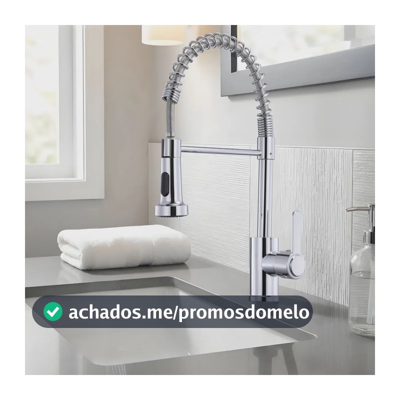 Torneira Aço Inoxidável Hongyu Luxo Flexível Prateado Brilhante
