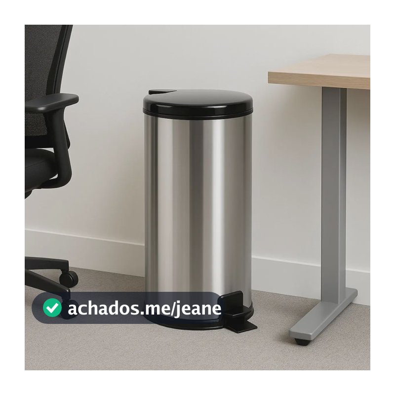Lixeira Inox 20l Pedal Tampa Antiodor Cozinha Banheiro Preta Preto