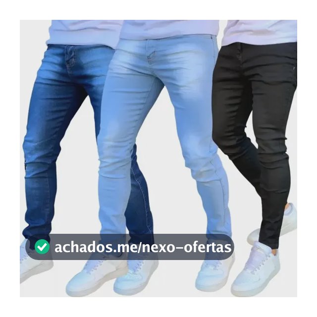 Kit 3 Calça Jeans Masculina Skinny Costura Reforçada