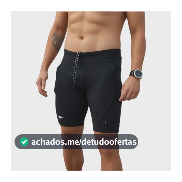 Bermuda De Compressão   Masculina Com Bolso Corrida