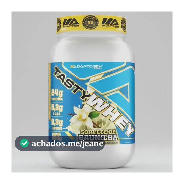 Tasty Whey 3w Adaptogen Pote 900g Saboroso E Alta Qualidade Sabor Sorvete de baunilha