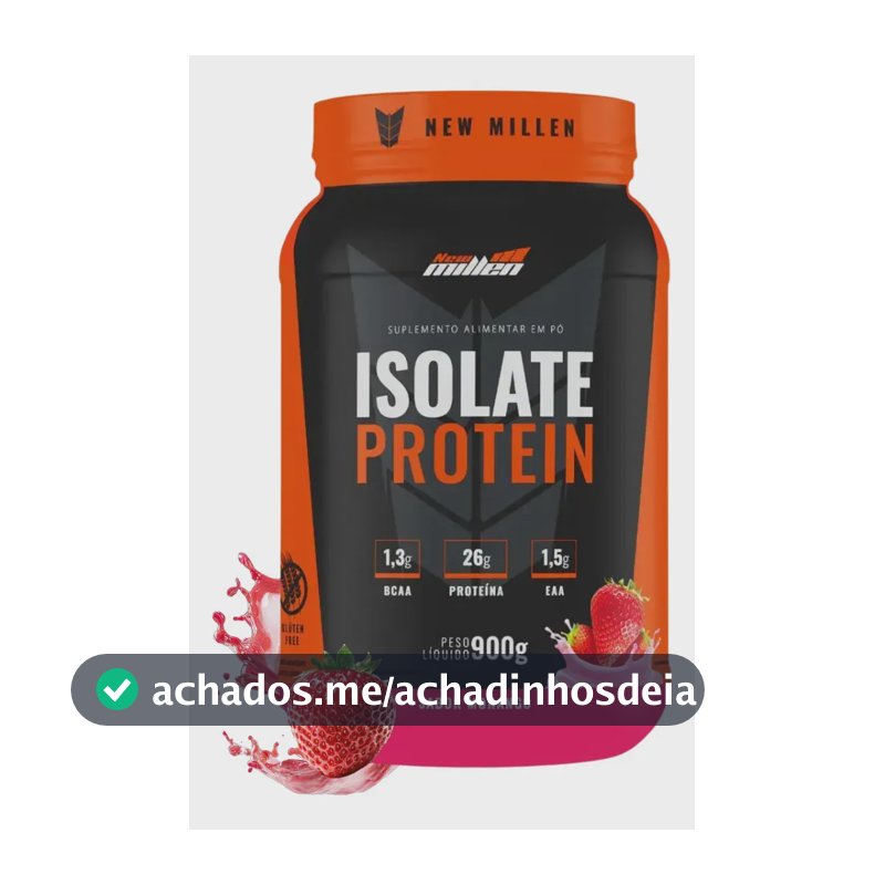 Proteína bovina isolada New Millen Whey Zero Isolate em pó sabor Morango x 900g