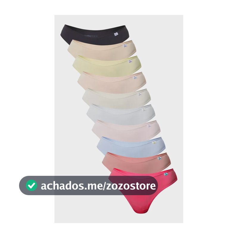 Kit 10 Calcinhas Femininas Biquíni Microfibra Delrio Lisas Pink, Algodão Doce, Azul, Branco, Vanila, Preto, Pessego, Areia, Rosa, Nature Liso P