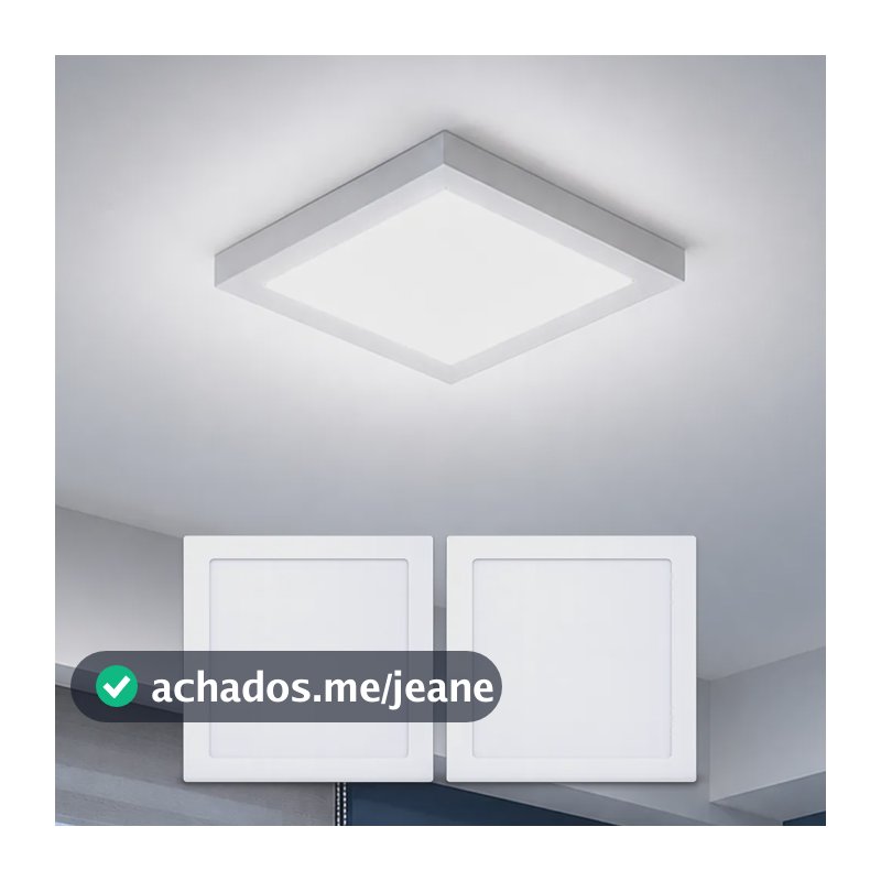 Kit 3 Painel Led Plafon Aluminio Sob 18w 6500k 22cm Qua Alut