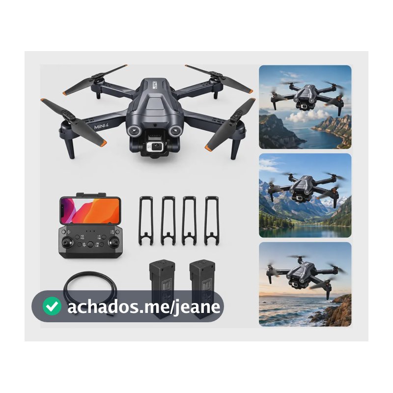 Drone Profissional 4k Wi-fi Dobrável Para Exterior 2baterias Preto