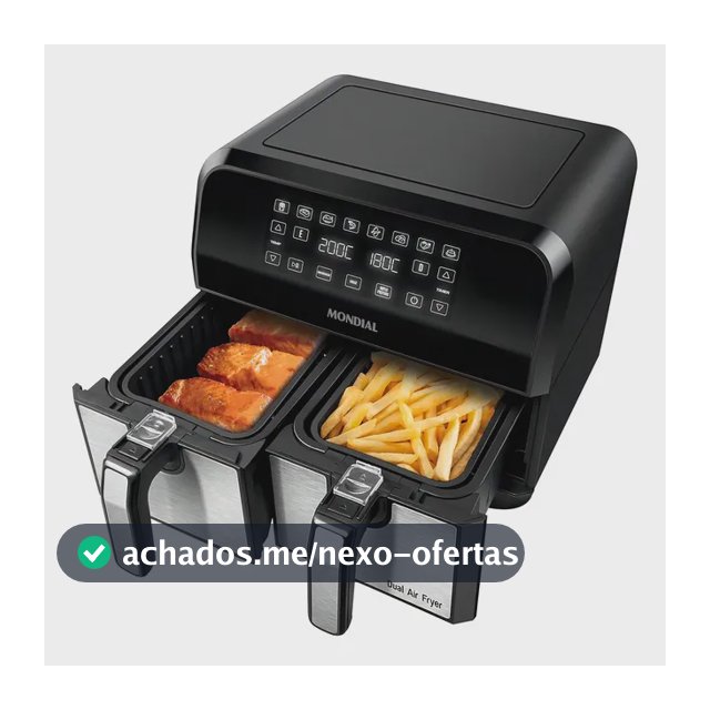 Fritadeira Air Fryer Mondial Dual Cesto 8l Digital Afd-01-bi Cor Preto/inox