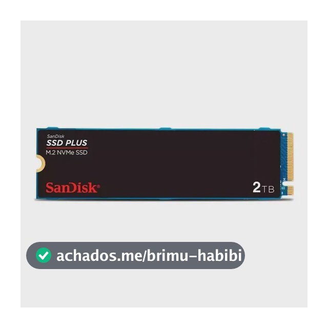 SSD M.2 2280 2TB Sandisk Plus NVMe Pcie Gen3 SDSSDA3N-2T00-G26 Velocidade até 3200MB/s