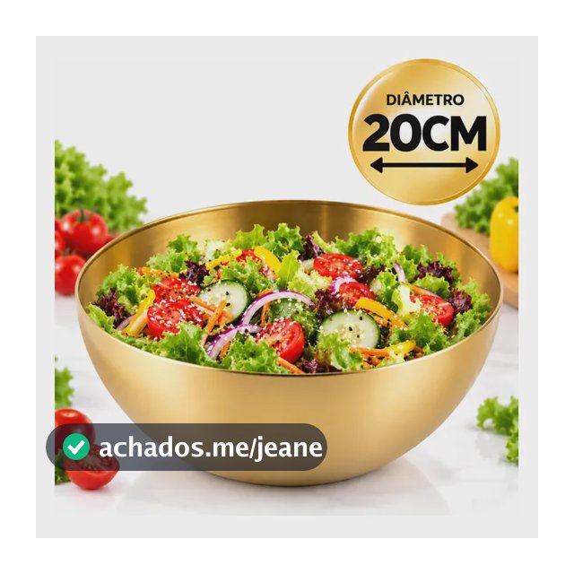 Tigela Bowl Aço Inox Dourado Bacia Multiuso Cozinha 20 Cm Dourado-inox-20cm