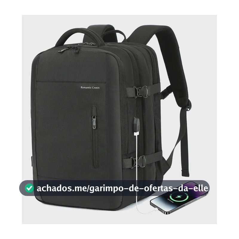 Mochila Viagem Feminina Masculina Para Notebook Executiva Cor Preto