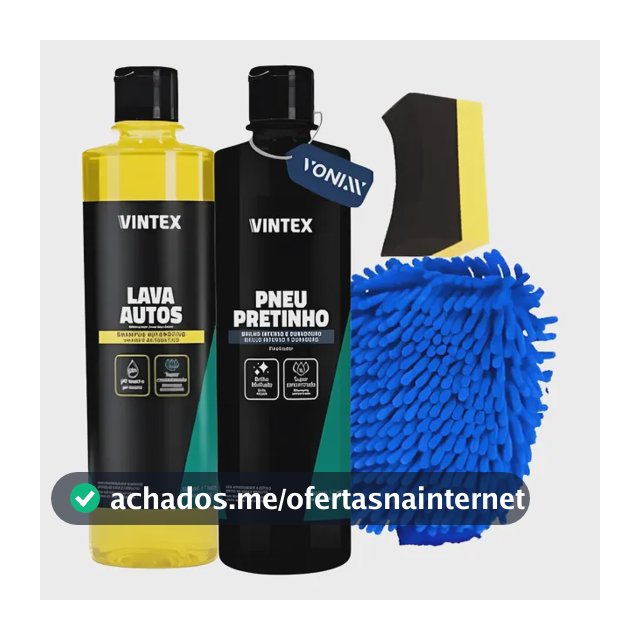 Kit Lava Autos Pneu Pretinho 500 Ml Luva De Lavagem