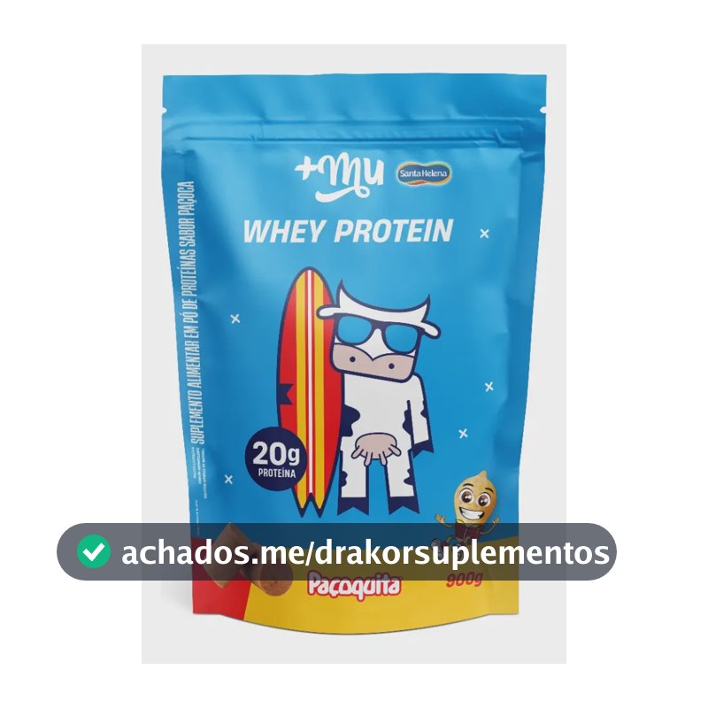Whey Protein Concentrado +Mu em pó sabor Paçoquinha x 900g