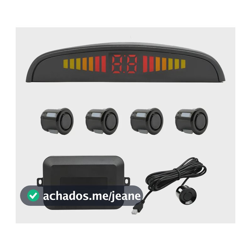 Kit Sensor De Estacionamento 22mm Preta Universal Ré Preto