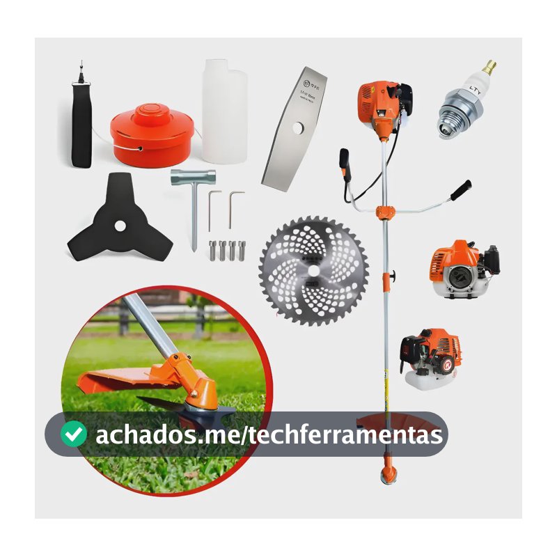Roçadeira Gasolina 75cc Profissional 6 Em 1 Com 80 Dentes