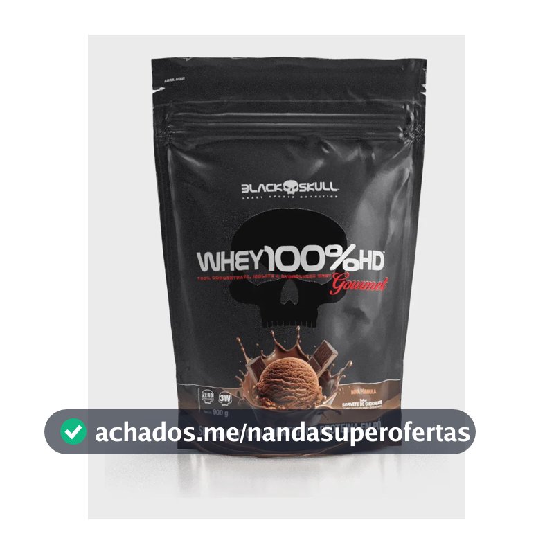 Whey 100%hd Gourmet 900g Refil Black Skull Sabor Chocolate