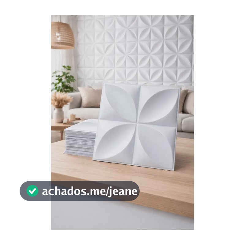Kit 100 Placas 3d Pvc 25x25cm Decorativo Revestimento Parede Pétala Branco