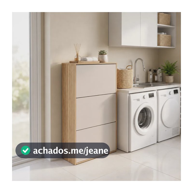 Sapateira Basculante 3 Portas Organizadora Multifuncional Branco