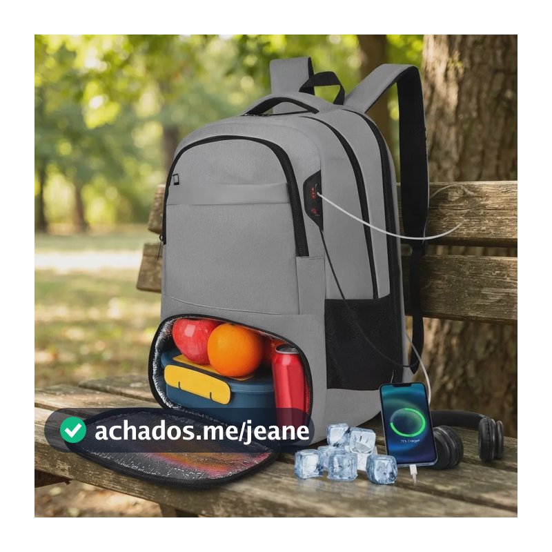 Mochila Impermeável NTESX para Notebook de 17.3" Com Compartimento Térmico e USB