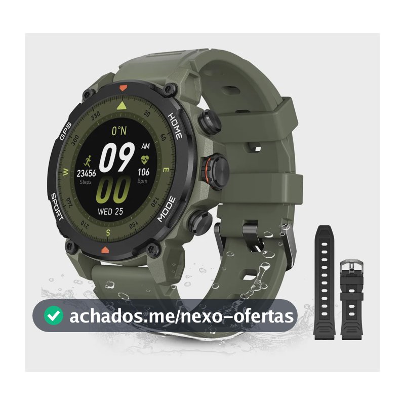 Relógio Smartwatch Aurafit G6 Com 5atm E Gps Verde Militar Verde Militar Sport Verde Militar/preto