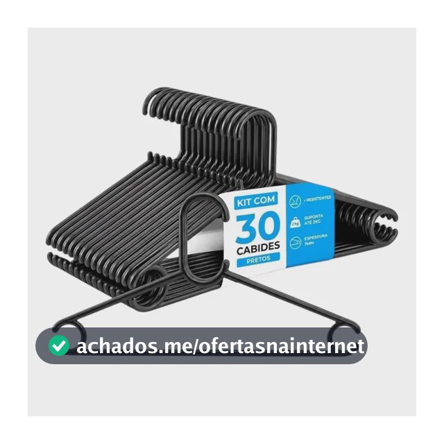 Kit 30 Cabide Adulto Preto Reforçado Organizador Preto