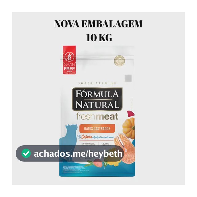 Fórmula Natural Fresh Meat Gatos Castrados Salmão 10,1 Kg