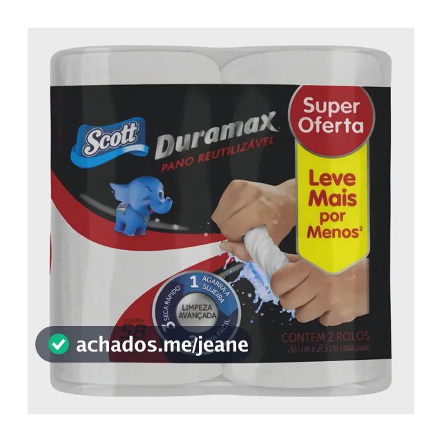 Pano Reutilizável em Rolo Scott Duramax 116 Unidades Leve Mais Pague Menos