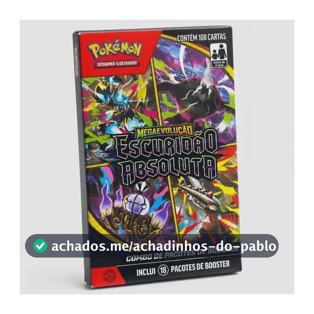 Box Pokemon Escuridao Absoluta 18 Boosters 108 Cartas Me05 Pokemon Me05 Escuridão Absoluta Português