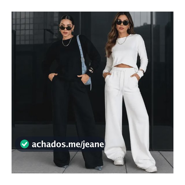 Kit 2 Conjuntos Moletom Calça Wide Leg E Blusa Gola Inverno