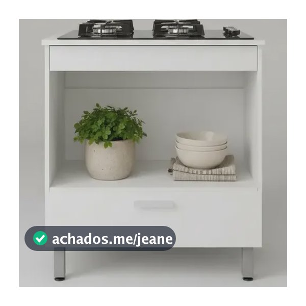 Balcão De Cozinha  Para Cooktop 4 Ou 5 Bocas 1 Porta E Nicho