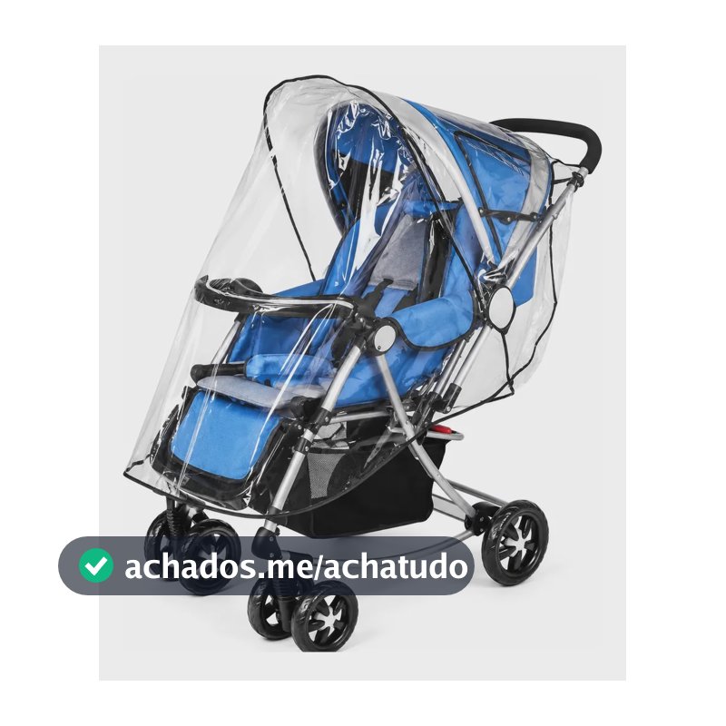 Capa De Chuva Protetora Para Carrinho De Bebê Universal Preta