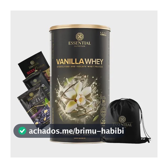 Vanilla Whey 30 Doses Essential Nutrition + Bag + Brinde Baunilha