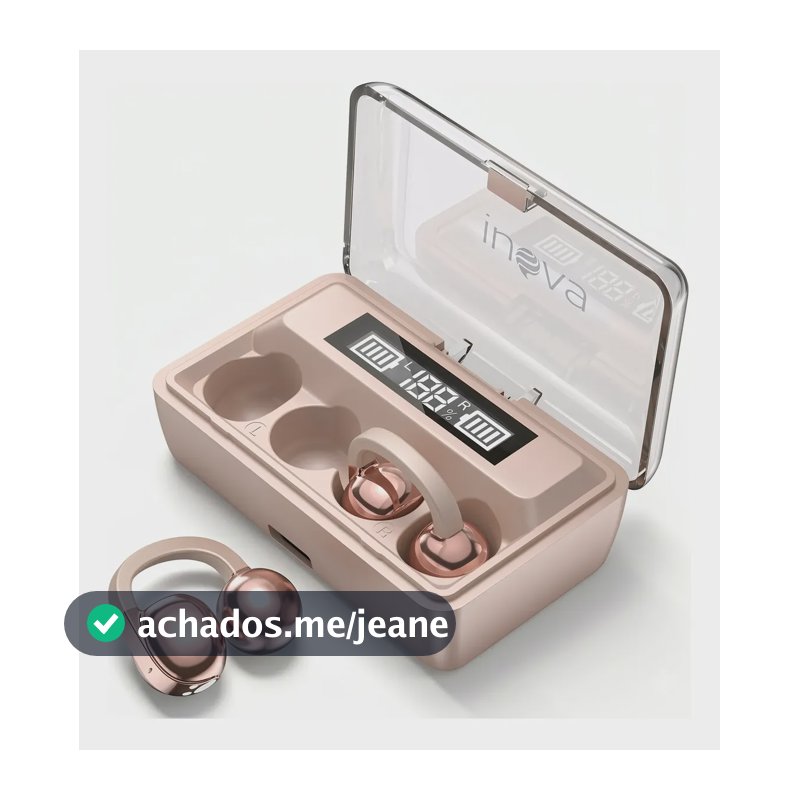 Fone De Ouvido Clip-on Bluetooth 6.0 Esportivo 60hrs Duração Dourado
