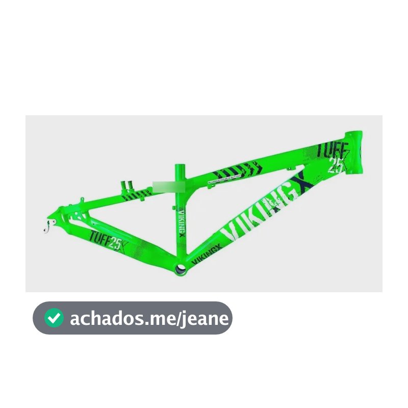 Quadro Aro 26 Vikingx Dirt Jump Tuff X Alumínio Tam 13 Cor Verde Neon