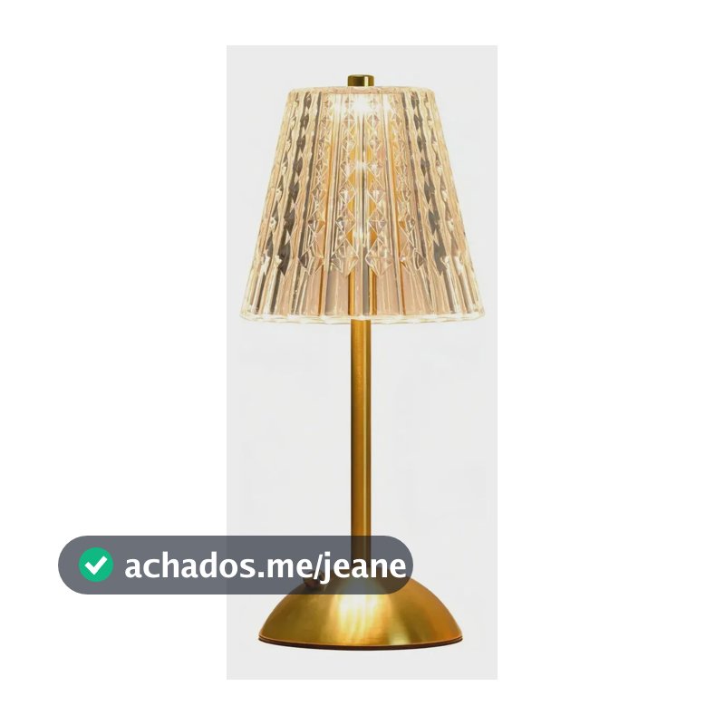 Luminária De Mesa Led Dapon Abajur Crystal Tricolor Usb Moderna Para Quarto E Escritório