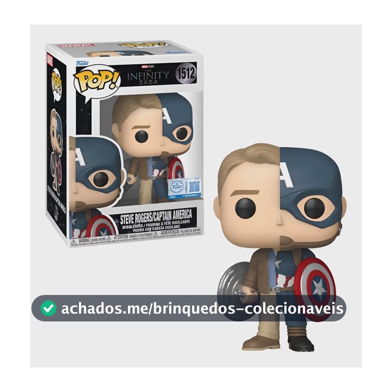 Boneco Funko Pop! Marvel Splits - Capitão América/steve