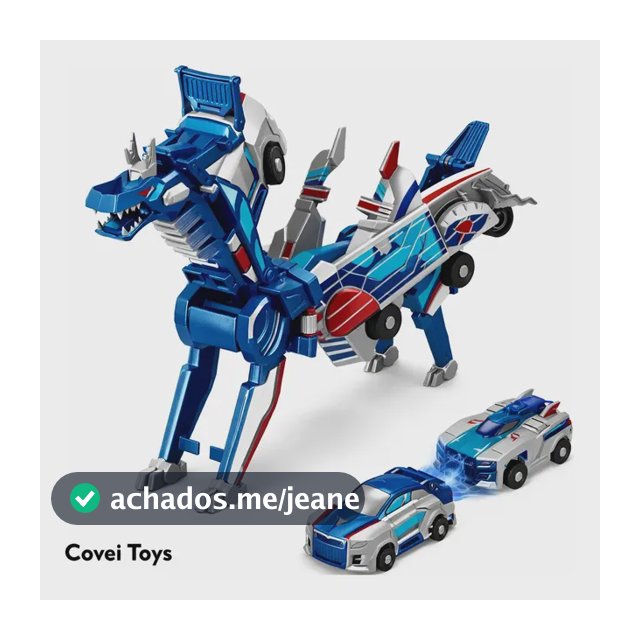 Brinquedo Infantil Carrinho 2 Em 1 Transforma Em Dragão Azul Covei Toys