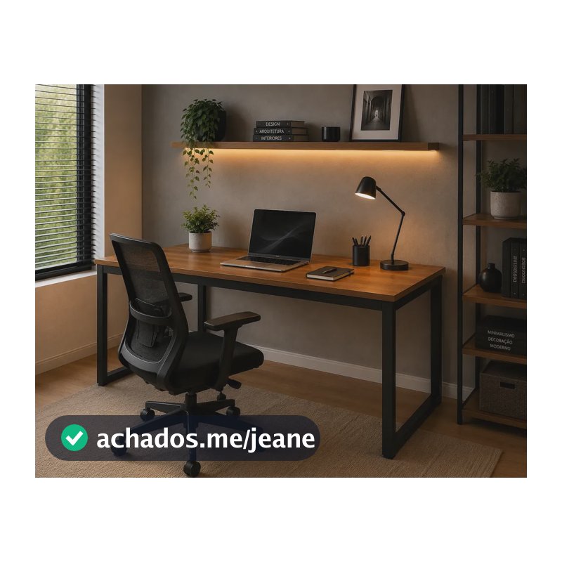 Mesa Industrial Premium 150cm Para Escritório Moderno Madeira
