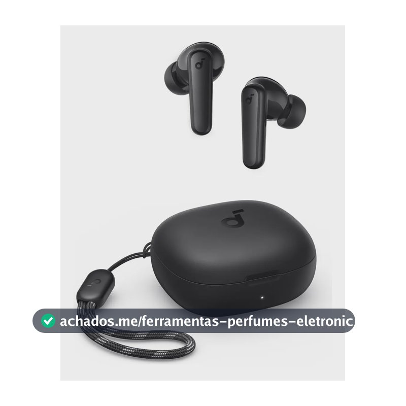 Fone De Ouvido Soundcore by Anker P20i Graves Poderosos e Impactantes Bluetooth 5.3 30H de Reprodução Resistência à Água 2 Mics IA para Chamadas Claras Personalização de Som via App Cor Preto