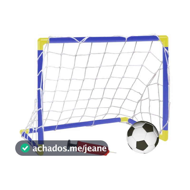Trave Futebol Gol Kit Mini Golzinho Infantil Brinquedo Bola Azul