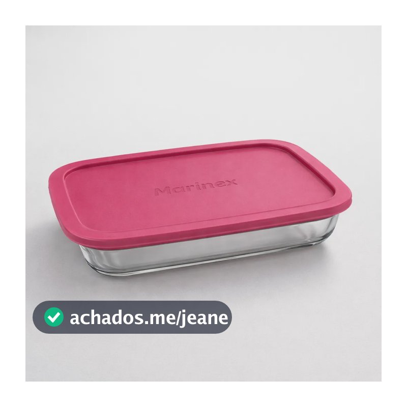 Assadeira Lasanheira Marinex Com Tampa Retangular 1,6 Litros Rosa