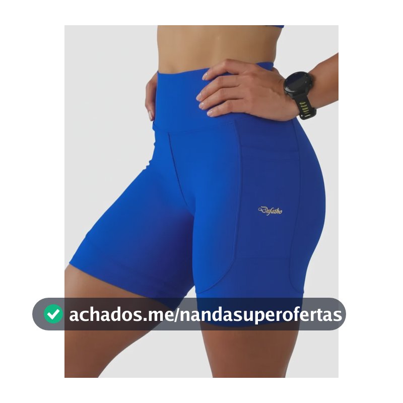 Shorts De Compressão Feminino Para Corrida Com 4 Bolsos Azul Bic Liso Gg